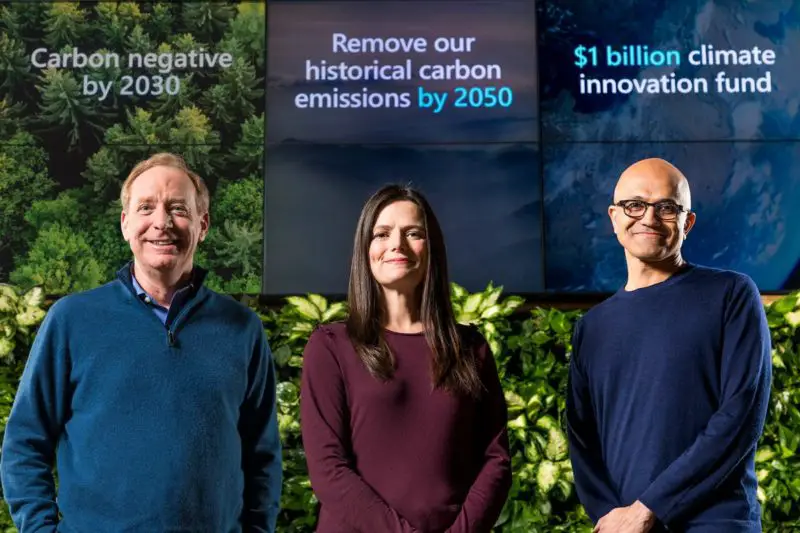A Microsoft lançou uma iniciativa climática de US $ 1 bilhão para ser carbono negativo até 2030