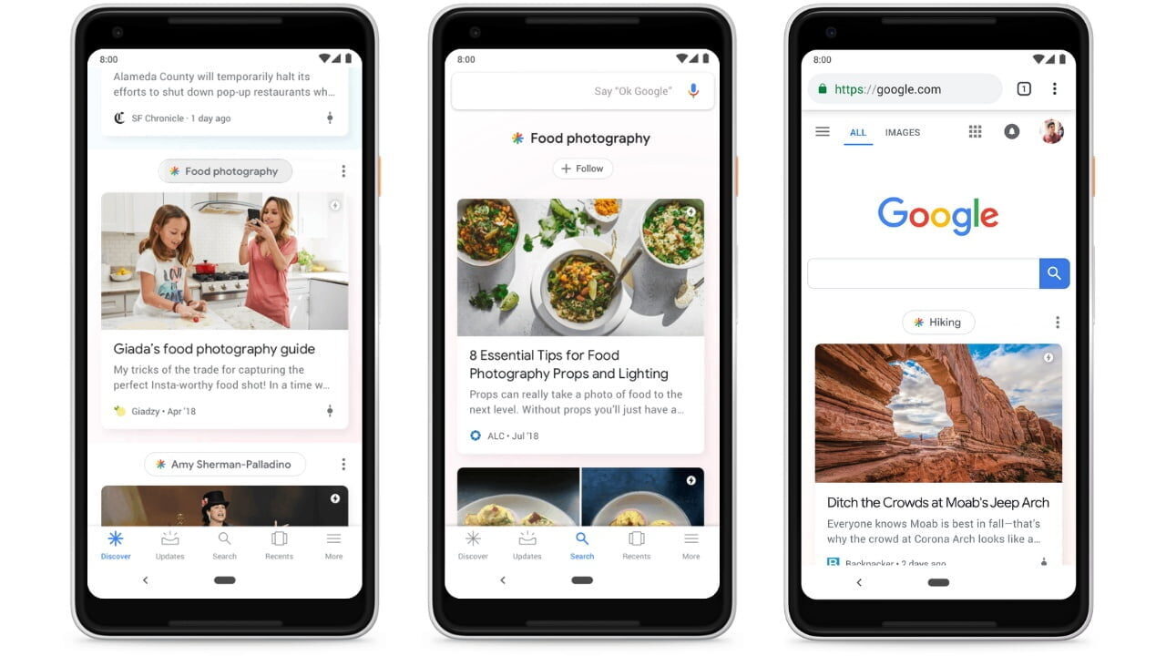 O Google está testando hashtags no feed de notícias do Discover