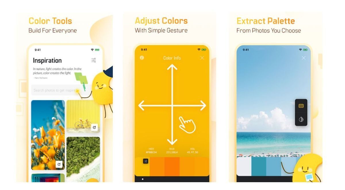 Colorir, extrair paletas de cores de suas fotos